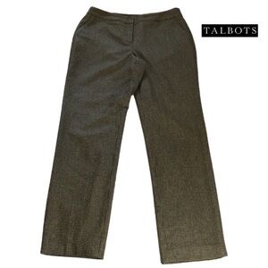 Talbots Curvy Sz 10 Wool Blend Black/White Micro Dot Dress Pants Lined Women’s